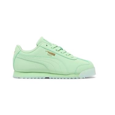 Imagem de PUMA Tênis infantil unissex Roma Reversed Mist (criança pequena), Verde puro - azul gelado, 11 Little Kid