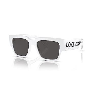 Imagem de Dolce&Gabbana Óculos De Sol Quadrados Plástico Branco Dolce & Gabbana Dg 6184 331287 Com Lentes Cinza