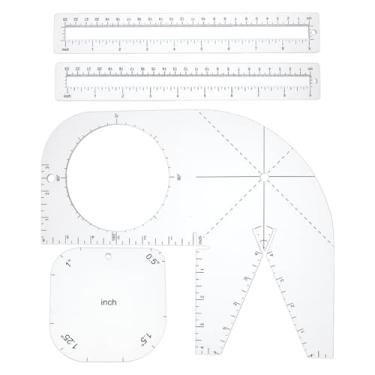 Imagem de PH PandaHall 4 peças de modelos de bolsa quadrada, modelo de bolsa transparente, modelo de acrílico, acolchoado, modelo de zíper, régua de patchwork, conjunto de ferramentas de costura para iniciantes