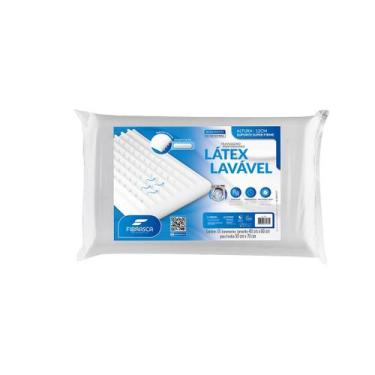 Imagem de Travesseiro Látex Espuma Lavável Dupla Face 40x60cm Fibrasca Cor Branc