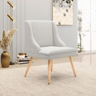 Imagem de Cadeira Sala de Jantar Pé Palito Natural Liz Bouclê Cinza D03 - D'Ross