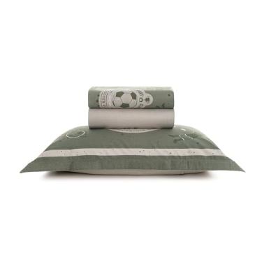 Imagem de Jogo de Lençol Solteiro Karsten Infantil Percal 200 fios 100% Algodão Estampado com Virol 3 peças (Futebol)