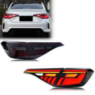 Imagem de Novo acessório compatível com Honda Civic 2022-2026 11ª geração Sedan Full LED luzes traseiras com sequencial sequencial sinal de seta animação dinâmica conjunto de lâmpadas traseiras pretas