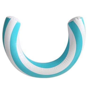 Imagem de Macarrão de piscina curvado flexível estável com válvula de ar selada, decoração leve e espessa, acessórios de piscina multiocasionais para adultos, presente infantil (azul), brinquedos de praia