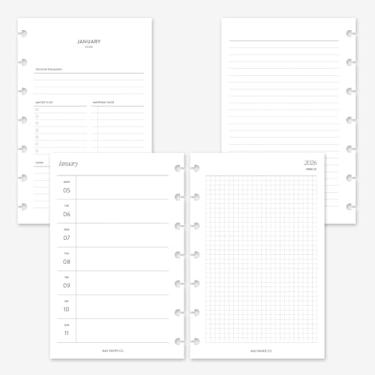 Imagem de MAY PAPER CO. 2026 Mini Happy Planner Week on Two Pages Weekly Planner Insert Agenda Refil para 7-Discs Mini HP Notebook 4,6 x 7 (semanal com grade)