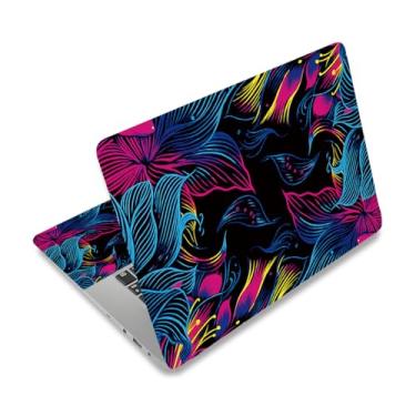 Imagem de PLIGREAT Adesivo decalque para laptop de 12 a 15 polegadas, adesivo floral colorido para laptop, decalque, universal, removível, protetor de arte, netbook, policarbonato