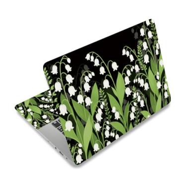 Imagem de PLIGREAT Adesivo decalque para laptop de 12 a 15 polegadas, capa adesiva para laptop Lily of the Valley, decalque universal removível, protetor de arte para notebook à prova d'água para netbook PC