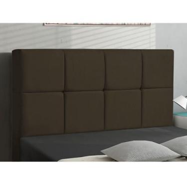 Imagem de Cabeceira Casal Cama Box 140cm para Quarto Roma Suede Marrom I02 - D'R
