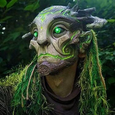Imagem de CAFELE Máscara De Elfo Com Led E Touca, Realista Látex Para Cosplay Halloween, Acessórios Festa (Led)