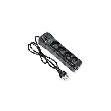 Imagem de Filtro De Linha Plastico Preto - Fiolux 4 Tomadas