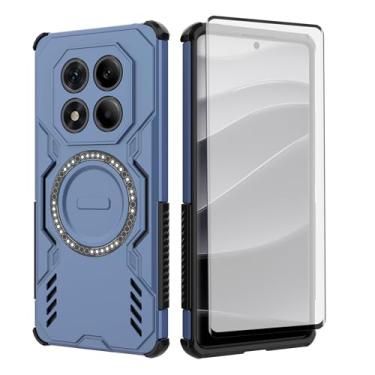 Imagem de Asuwish Capa de celular para Xiaomi Redmi Note 14 Pro 5G com protetor de tela de vidro temperado, capa magnética e proteção à prova de choque, fina, rígida, fina, resistente, acessórios para celular