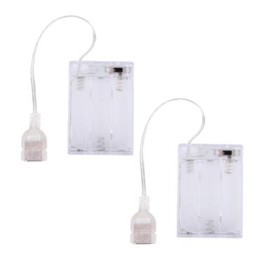 Imagem de 2 Pacote de Bateria Portátil para Letreiro de Neon LED 5 V-6 V, Caixa Bateria Com Fonte Alimentação Converte Luzes Neon USB em Luzes Operadas por para Casa Escritório Ao Ar Livre Uso