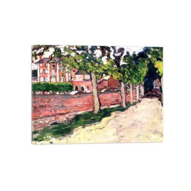Imagem de Impressão em tela de paisagem, pintura famosa de arte de parede - Boulevard com parede rosa - pôster para decoração de sala de estar pronto para pendurar tela embrulhada 60x80cm24x31in