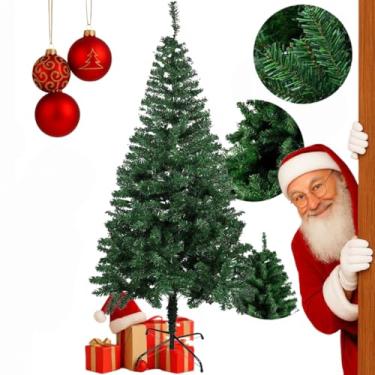 Imagem de Árvore de Natal 1,50m - Árvore de Natal Tradicional Verde com 300 Galhos - Natal Decoração - Pinheiro Luxo, Estrutura Resistente em PVC e Base Metálica, Fácil Montagem e Armazenamento