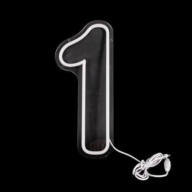 Imagem de Número para Festa de Aniversário, Letreiro Neon LED Acrílico – Luz de Parede USB/Bateria 38 cm Cor Branco Quente – Decoração de Aniversário, Casamento, Festa, Negócios e Salão de Beleza (1)