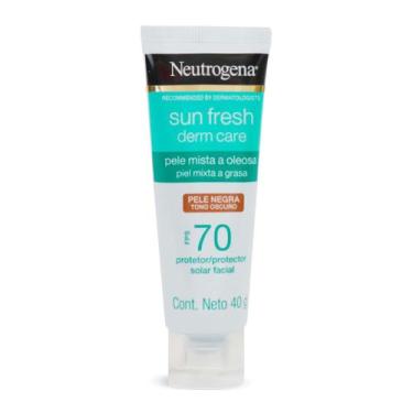 Imagem de Protetor Solar Facial Neutrogena Sun Fresh Derm Care FPS 70 Pele Negra