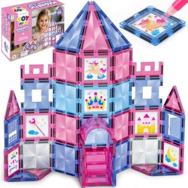 Imagem de Conjunto de arte em azulejo magnético TOY Life Princess Castle 68 unid