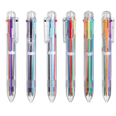 Imagem de Caneta esferográfica favide 6 em 1 multicolorida de 0,5 mm, pacote com