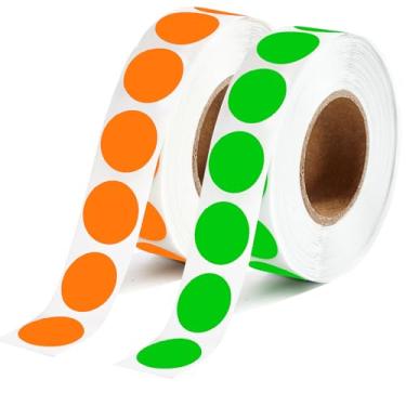 Imagem de 2000 peças de adesivos redondos de 1/2 polegada verde laranja cor círculos adesivos pequenos etiquetas de código para escritório, loja, quintal, venda, casa, sala de aula, marcação