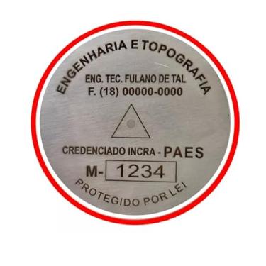 Imagem de Kit - 100 Placas de Georreferenciamento Topográfico - Aço Inox 304 - Personalizada