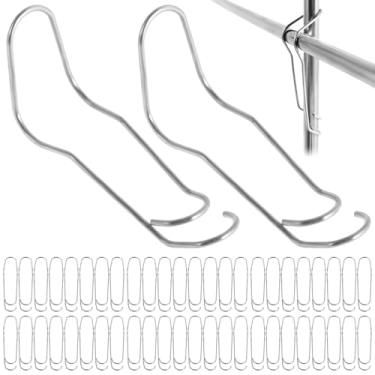 Imagem de 50 peças de treliça de plantas, fivelas de conexão, conector de gaiolas de aço, haste de escalada reutilizável, fivela de conexão, clipes de suporte de jardim, grampo de fixação para plantas de jardim