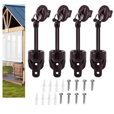 Imagem de Caeafvoye Kit de peças de reposição para para-sol: Amarração reforçada e tampas de extremidade com anéis | Resistente ao clima | Compatível com Coolaroo, persianas externas e persianas de rolo (marrom