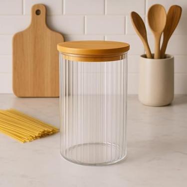 Imagem de Pote Porta Mantimento Redondo Bambu Alice 1400ml Vista Home