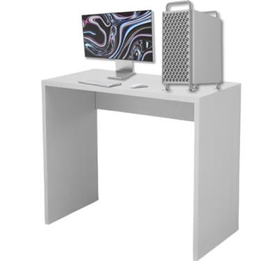 Imagem de Escrivaninha MDF Sem Gaveta Escritório Home Office Branco 90cm