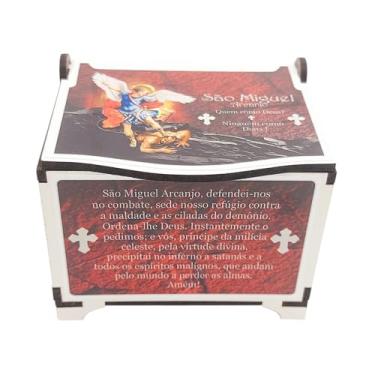 Imagem de Kit Benção Religioso com Óleo, Água Benta e Sal Grosso – Caixa MDF Luxo com Adesivo Sagrado (São Miguel Arcanjo, 2)
