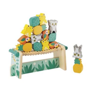 Imagem de Brinquedo de Empilhar Tropik Empilha Animais Janod - 15 Peças