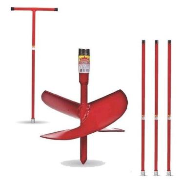 Imagem de Kit Cavadeira Espiral Broca/Trado Perfurar Coroa 10 + Cabo + 3 Extensor Coroa 3/4