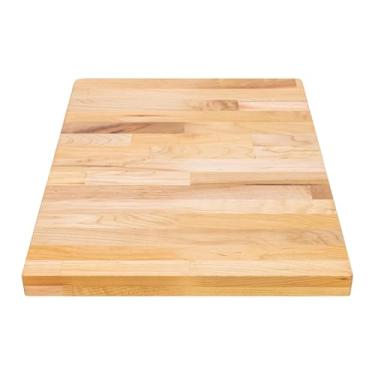 Imagem de DuraSteel Tampo de mesa de madeira maciça - Bancada de bloco de açougueiro de 61 x 45 cm - Tábua de corte de madeira de bordo natural para bancada de trabalho de cozinha, bancada, bancada, bancada