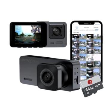 Imagem de Black Box GP Dual - Câmera Veicular, Wifi, Dupla (Frontal + Interna), Full HD (Cartão 64gb)