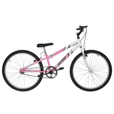 Imagem de Bicicleta de Passeio Ultra Bikes Esporte Bicolor Rebaixada Aro 26 Reforçada Freio V-Brake Sem Marcha Feminina Rosa Bebê/Branco