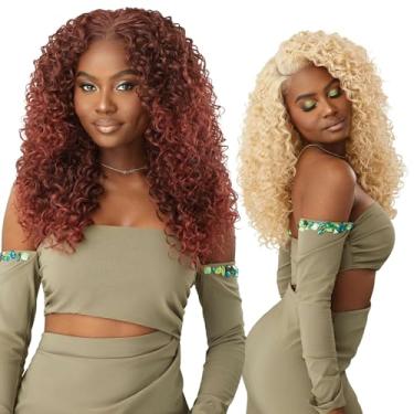 Imagem de Outre 6X5 Pre-Cut Lace Closure Wig - Human Hair Blend - Dominican Curly 22 (SPICED COGNAC)