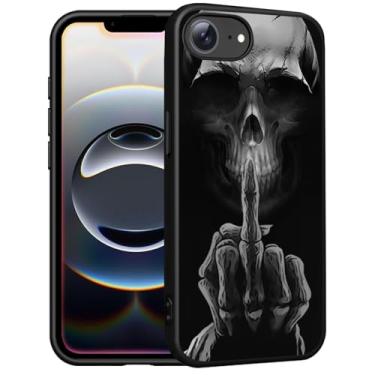 Imagem de FQTBCEARI Capa para iPhone 16e, capa de silicone fina com [forro de microfibra macio antiarranhões] capa protetora à prova de choque para iPhone 16e (6,1 polegadas 2025), caveira de esqueleto