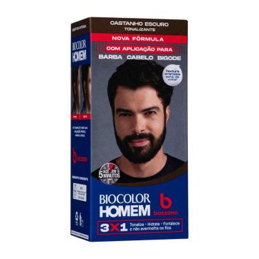 Imagem de Tonalizante de Cabelo Masculino Biocolor Homem Bozzano Castanho Escuro