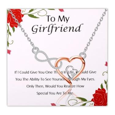 Imagem de FUSTMW Colar de namorada de namorado, presente de aniversário romântico, presente de aniversário para namorada, colar de coração infinito