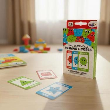 Imagem de Jogo Da Memória Infantil Formas e Cores Educativo Cartas Mini Toys