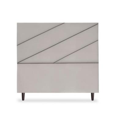 Imagem de Cabeceira Estofada Queen Cristal 160cm Suede Cinza Claro - PARAÍSO DEC