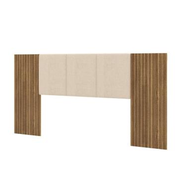 Imagem de Cabeceira Casal Queen 268cm Com LED Cleo Linho Bege V02 - Mpozenato