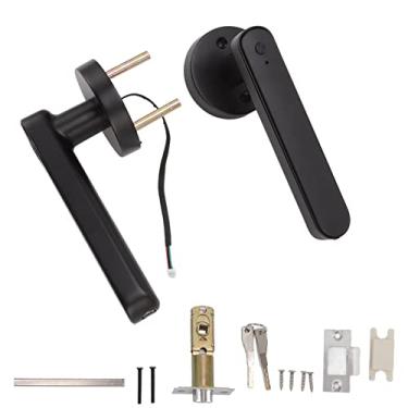 Imagem de Fechadura de porta com impressão digital inteligente Fechadura de porta com senha de entrada sem chave com controle de aplicativo Tuya Vários métodos de desbloqueio para home