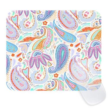 Imagem de Seorsok Tapete de rato de grafite abstrato colorido, tapetes de rato texturizados premium para laptop de escritório, tapetes de rato bonitos quadrados laváveis com bordas costuradas estendidas, base