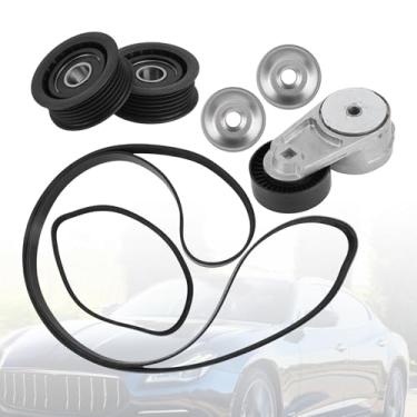 Imagem de 243857 Tensor de correia de transmissão e polia intermediária kit de correia serpentina compatível com Maserati Ghibli Levante Quattroporte 3.0 3.8L V6 2013-2020 polia tensora de correia de