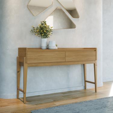 Imagem de Aparador 2 Gavetas com Pés de Madeira Maciça Rennes Casa D - Hanover