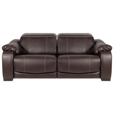 Imagem de Sofá Elétrico Reclinável e Retrátil 2 Lugares Affection Couro Marrom - Gran Belo
