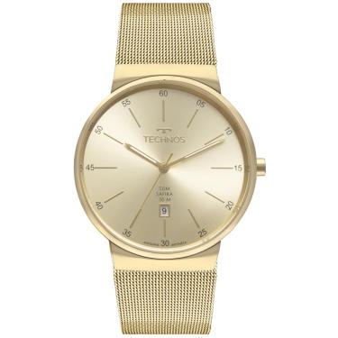 Imagem de Relógio Technos Masculino Ref:Gm12af/1d Slim Mesh Dourado