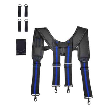 Imagem de Stgfyxgs Cinto de Ferramentas, Suspensão Portátil para Construção, Equipamento de Suspensão para Fazendeiros, Eletricistas, Telhados, Preto E Azul, Tamanho real