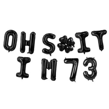 Imagem de Oh I'm 73! Balões de látex 40,6 cm preto hallo setenta três torcidas para 73 anos decoração temática para homem mulher feliz 73º aniversário festa estúdio foto adereço bandeira decorações