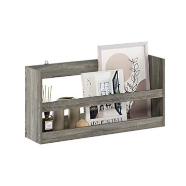 Imagem de Furinno HERMITE Prateleiras flutuantes para parede, prateleiras montadas na parede para banheiro, escritório em casa, sala de estar, carvalho cinza